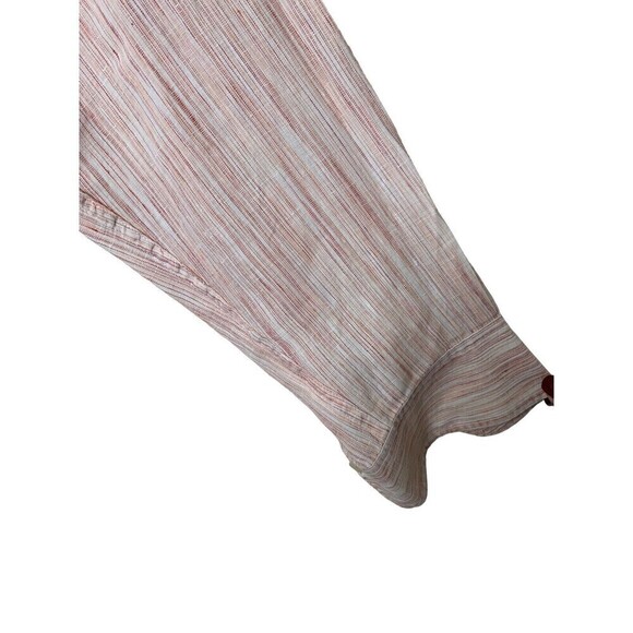 Tommy Bahama Men 100% Linen Long Sleeve Shirt Sz L Striped Tropical Pink Light - Picture 3 of 8